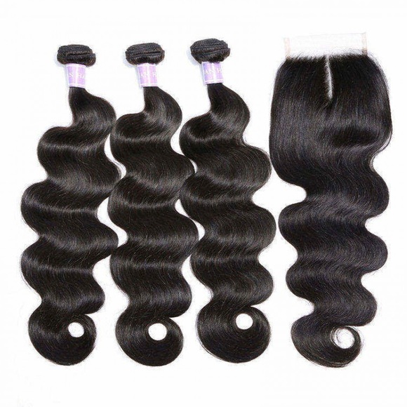 3 bundles Brazilian bodywave w/ lace closure